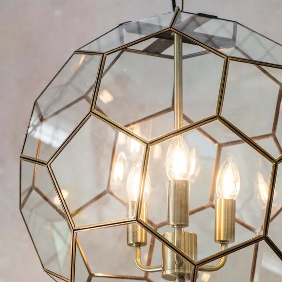 Vogue Hillier 3 Light Hexagon Pendant Light 3