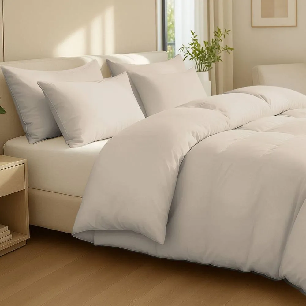 Grace 100% Egptian Cotton Duvet Cover Set with Matching Pillowcases in Taupe