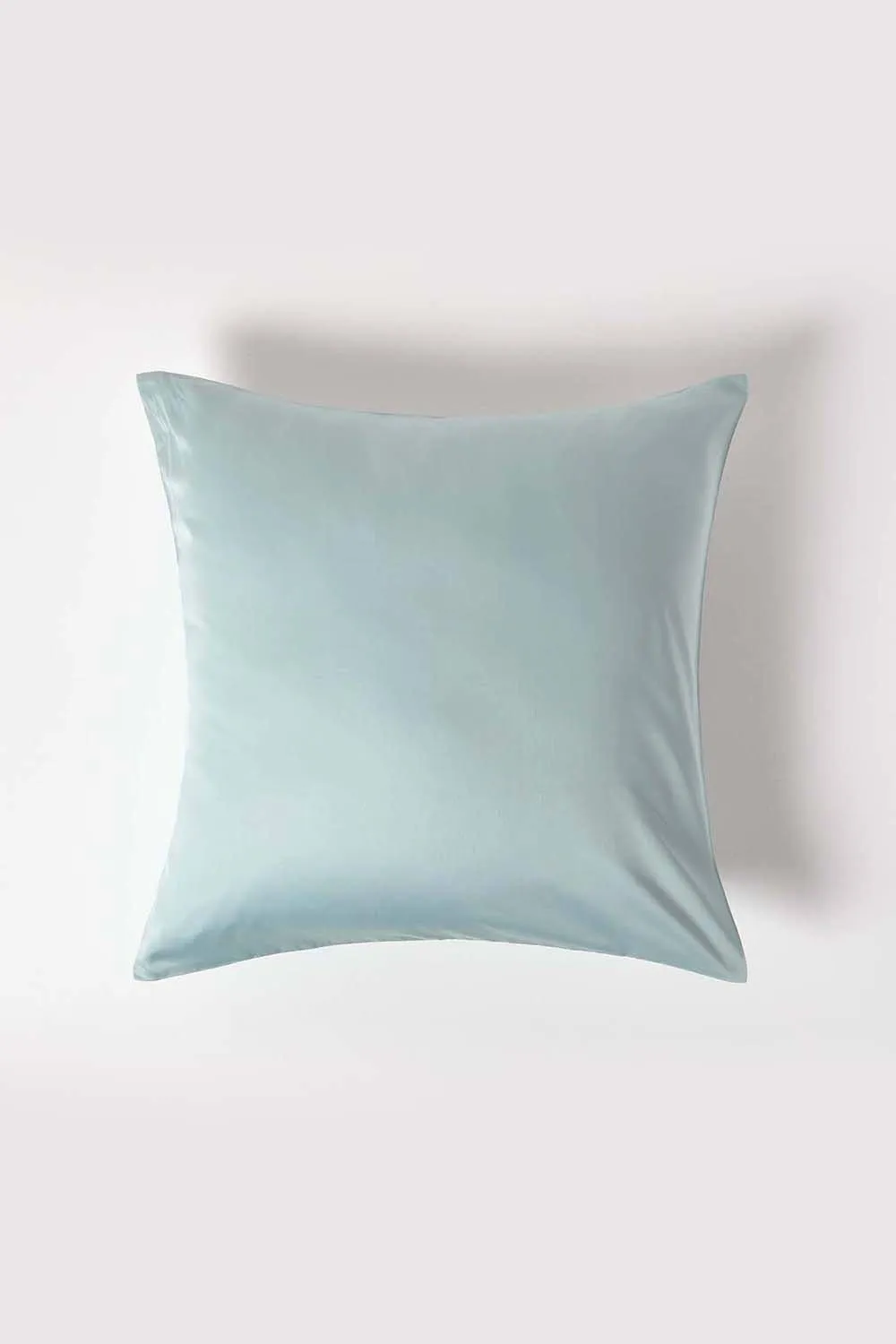 Homescapes Sateen Cotton Continental Pillowcase 400 TC, 60 x 60 cm in Duck Egg Blue 1