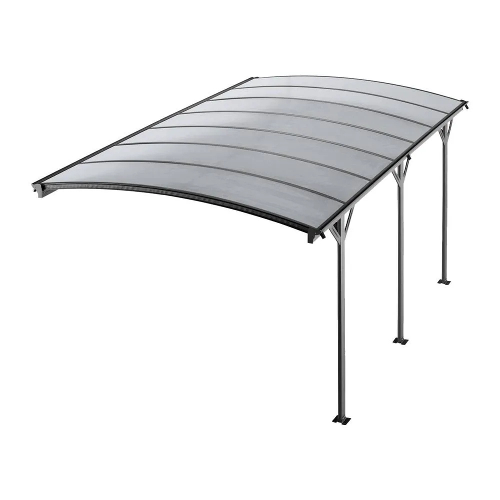 sweeek Extension of aluminum & polycarbonate carport 15m² in Dark Grey 4