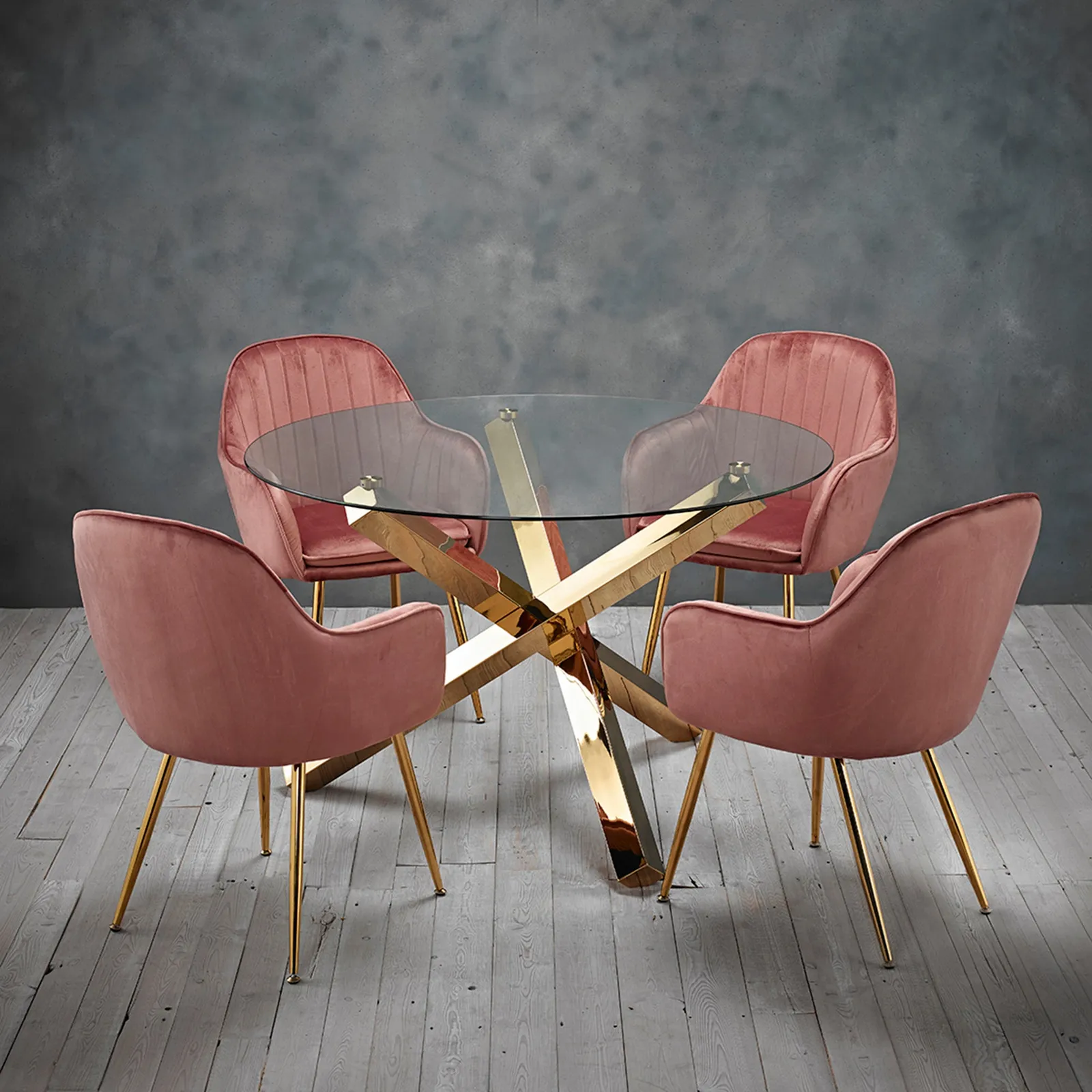 Laila 4 Seater Dining Set - Pink Pink
