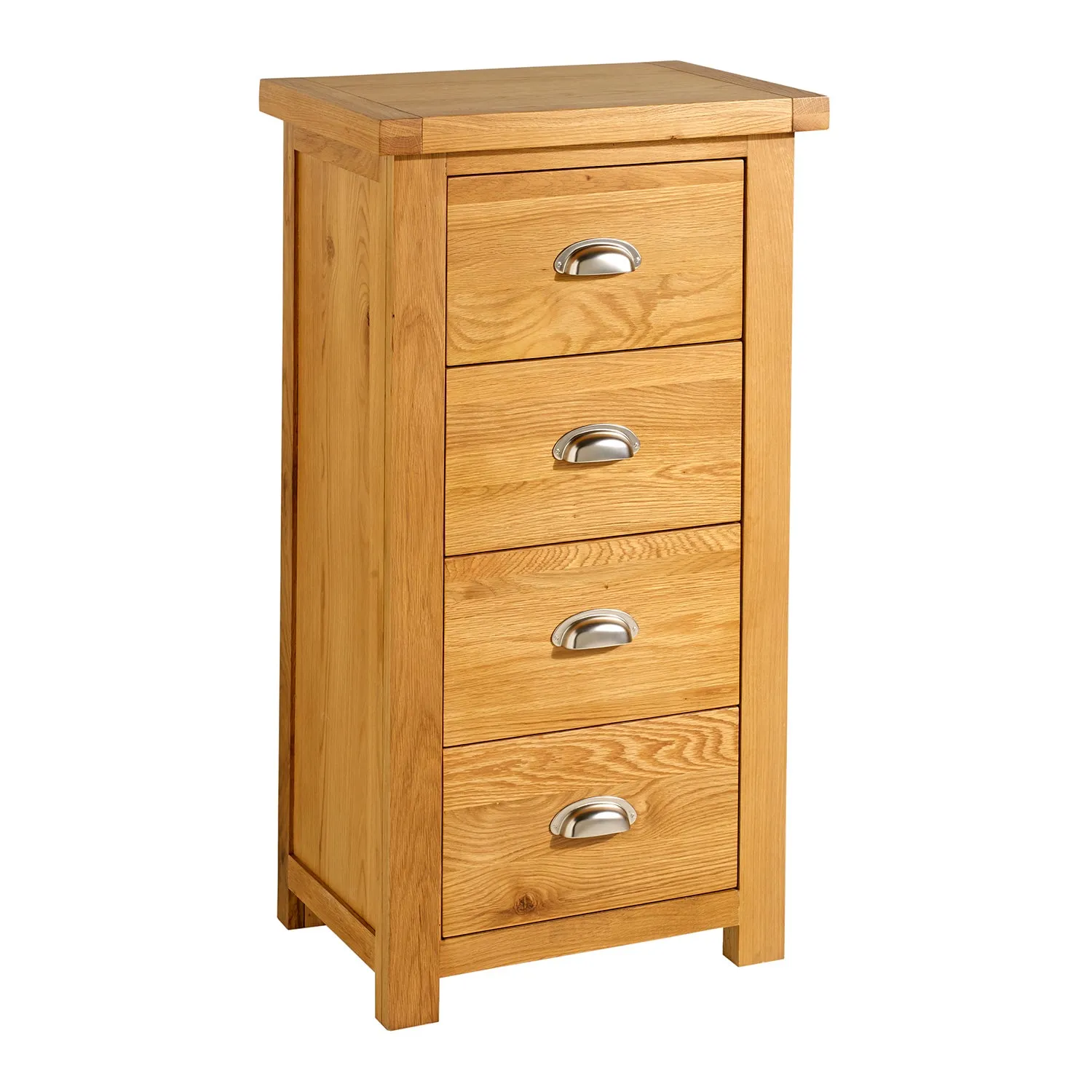 Woburn Oak 4 Drawer Narrow Chest Brown