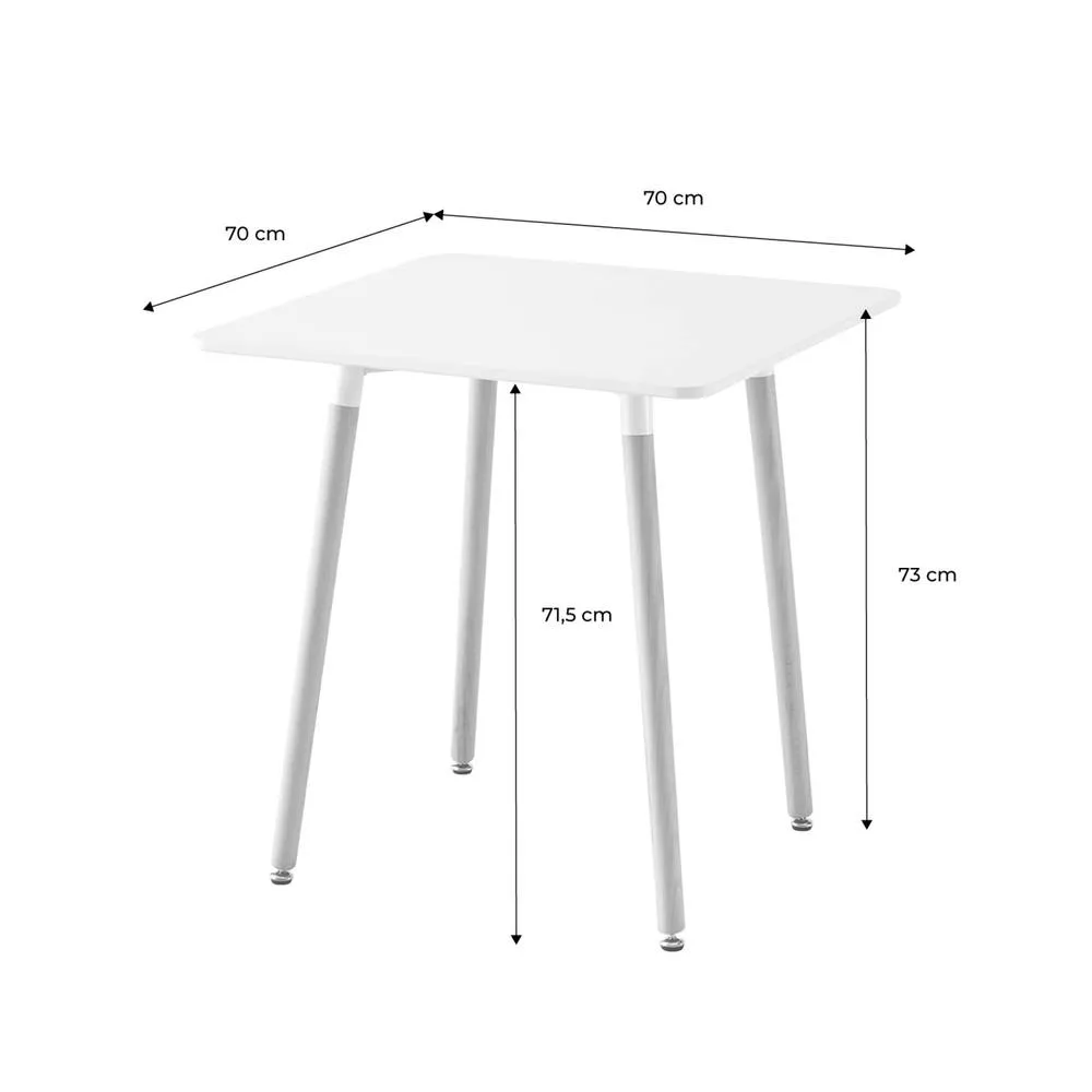 sweeek Scandinavian square dining table wood 2 seats in White 5