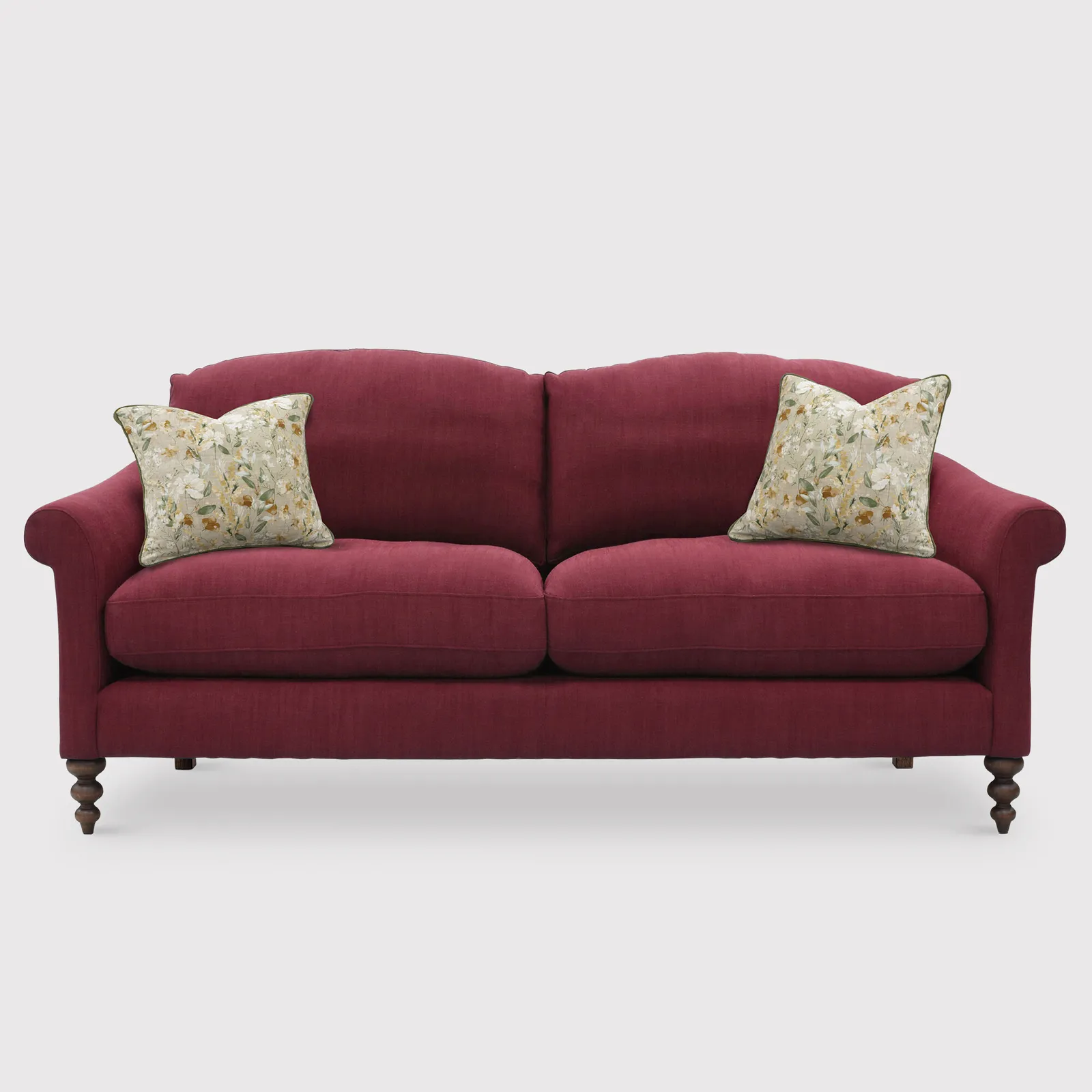 English Heritage Clover 26 Medium Sofa With Pre Set Scatters, Red | Barker & Stonehouse