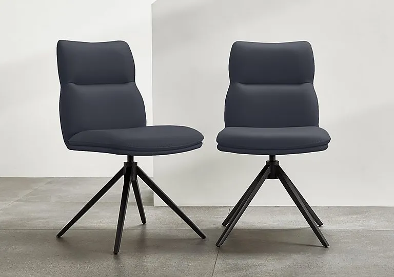 Quattro Pair of Swivel Dining Chairs - Black