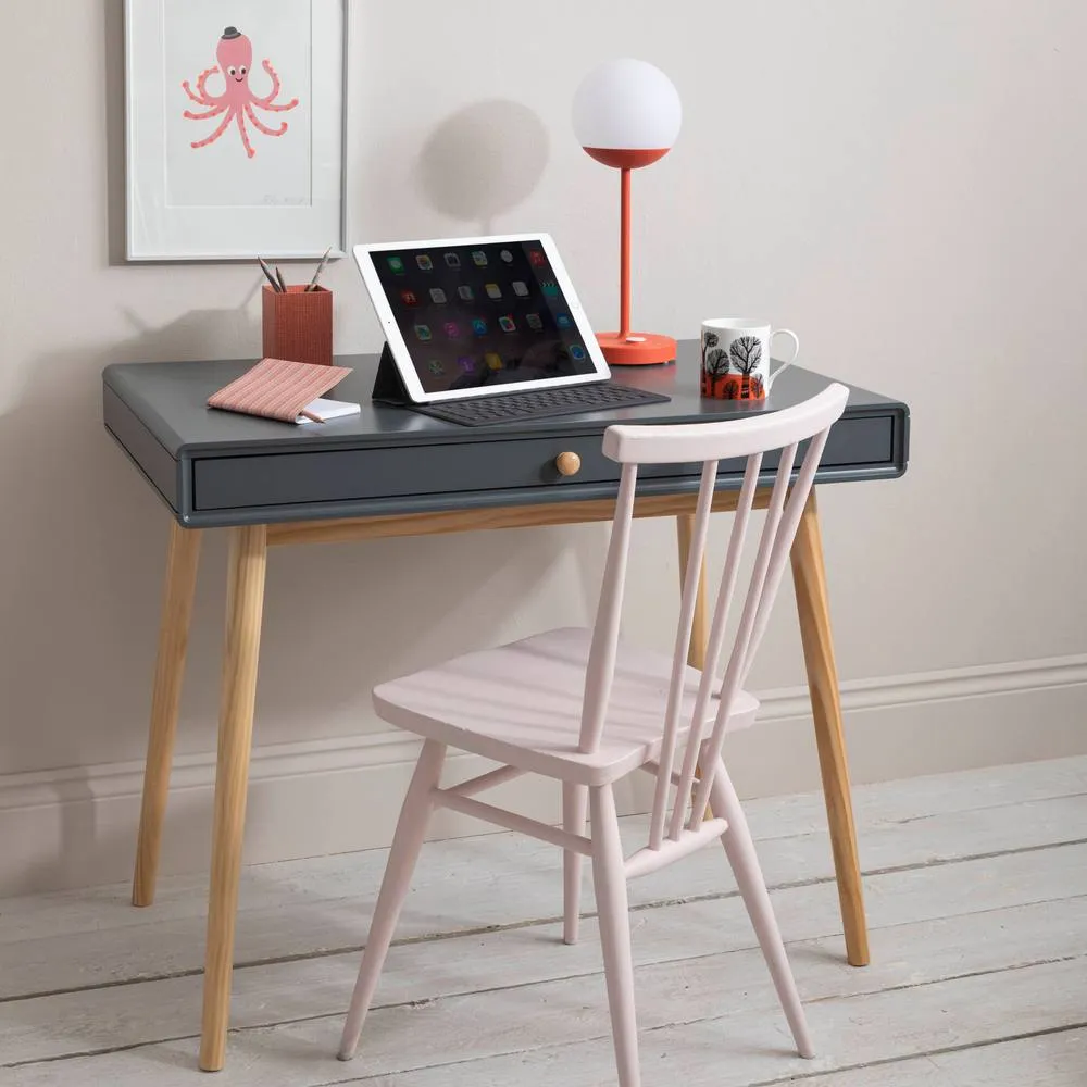 Nöa and Nani Frank Desk in Dark Grey and Natural Pine