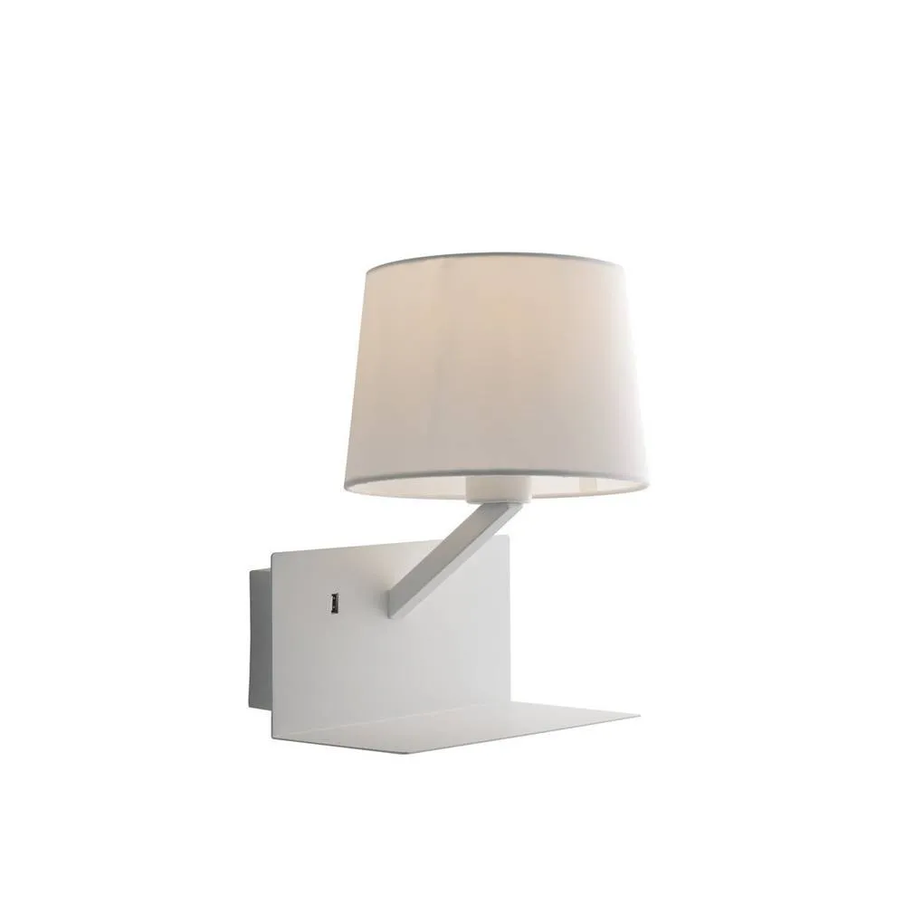 Netlighting Ciak Reading Usb Besdside Lamp Shelf White E27