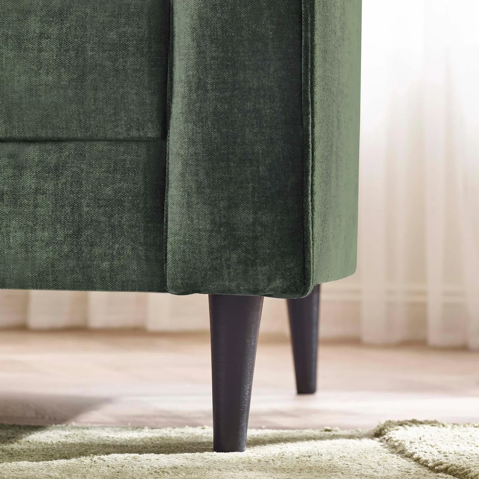 FurnitureboxUK Logan Fabric 2 Seater Sofa in Green 6