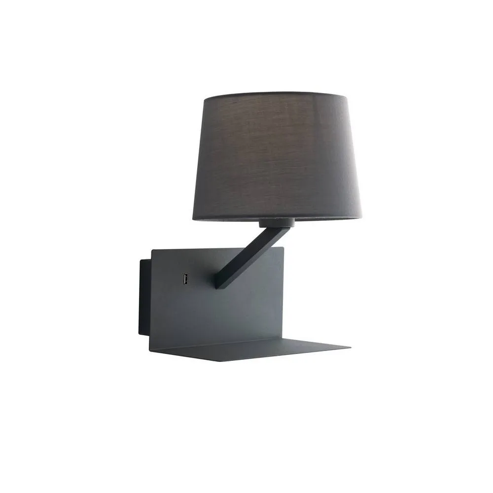 Netlighting Ciak Reading Usb Besdside Lamp Shelf Grey E27