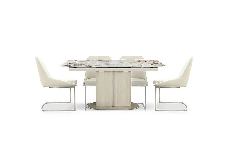 Avorio Small Pop-Up Extending Dining Table and 4 Chairs