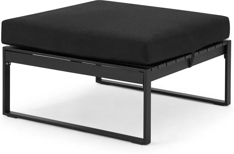 Catania Garden Modular Ottoman, Black and Polywood