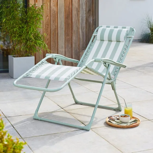 Helsinki Beatrice Striped Reclining Sun Lounger Chair 2