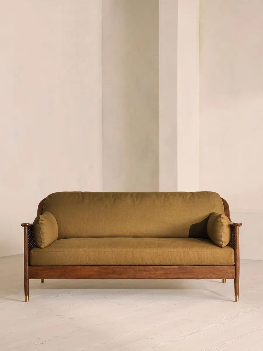 Atlanta Three Seater Sofa, Linen, Ochre