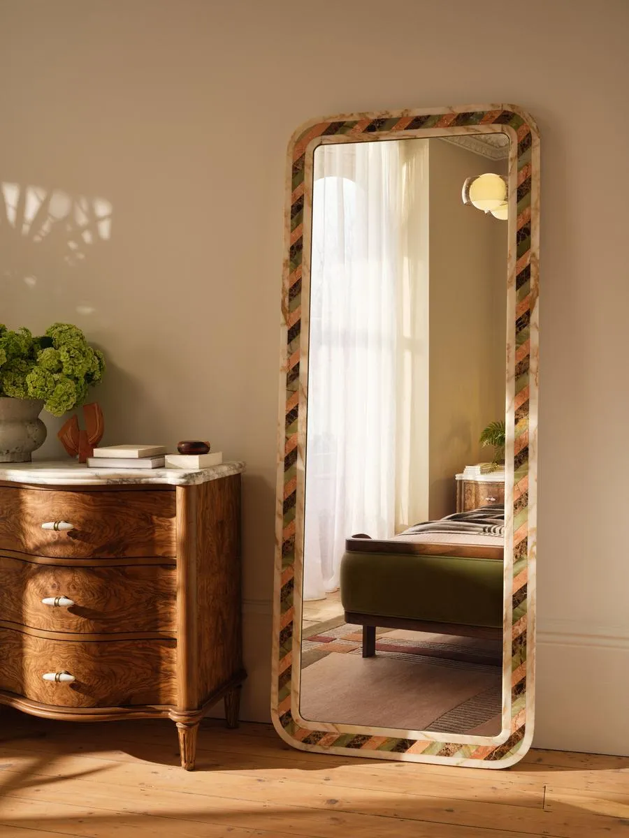 Charli Floor Mirror, Marble