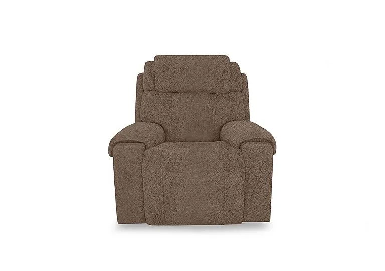 Hollywood Fabric Power Recliner Chair with Power Headrest and Storage Arms - Hazelnut