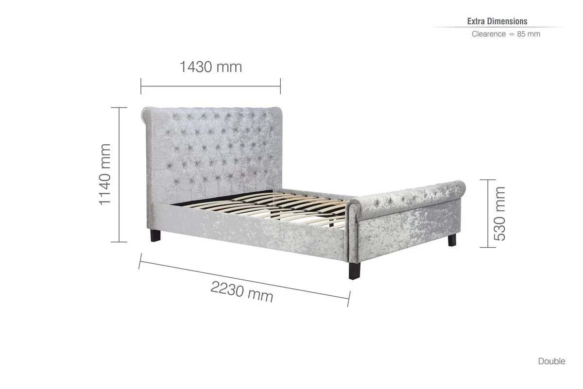 Birlea Sienna Bed in Metallic Silver 6