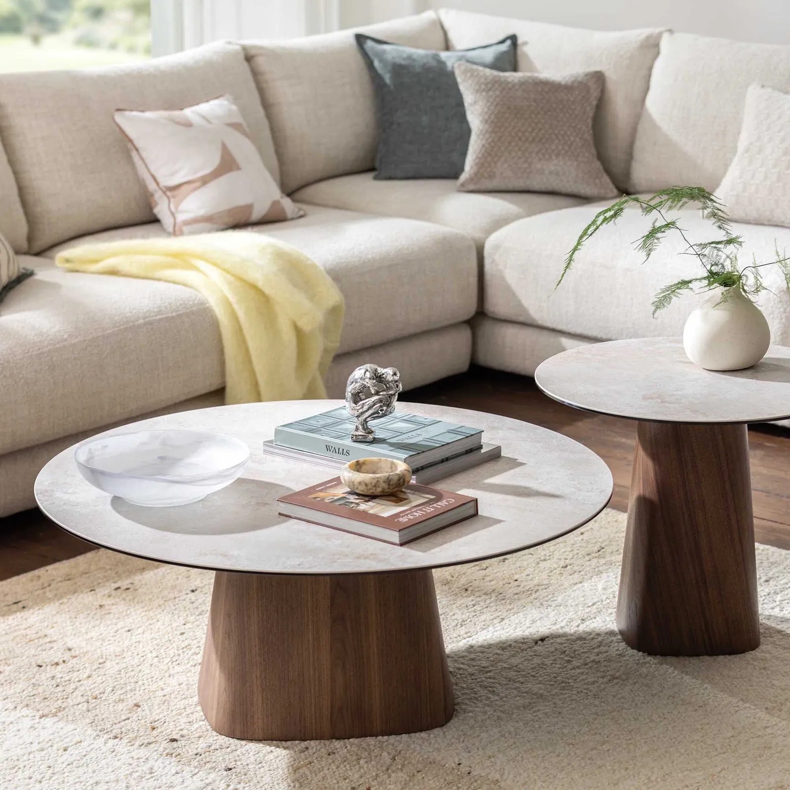 Cosmos Side Table, Round, White Ceramic | Barker & Stonehouse 4