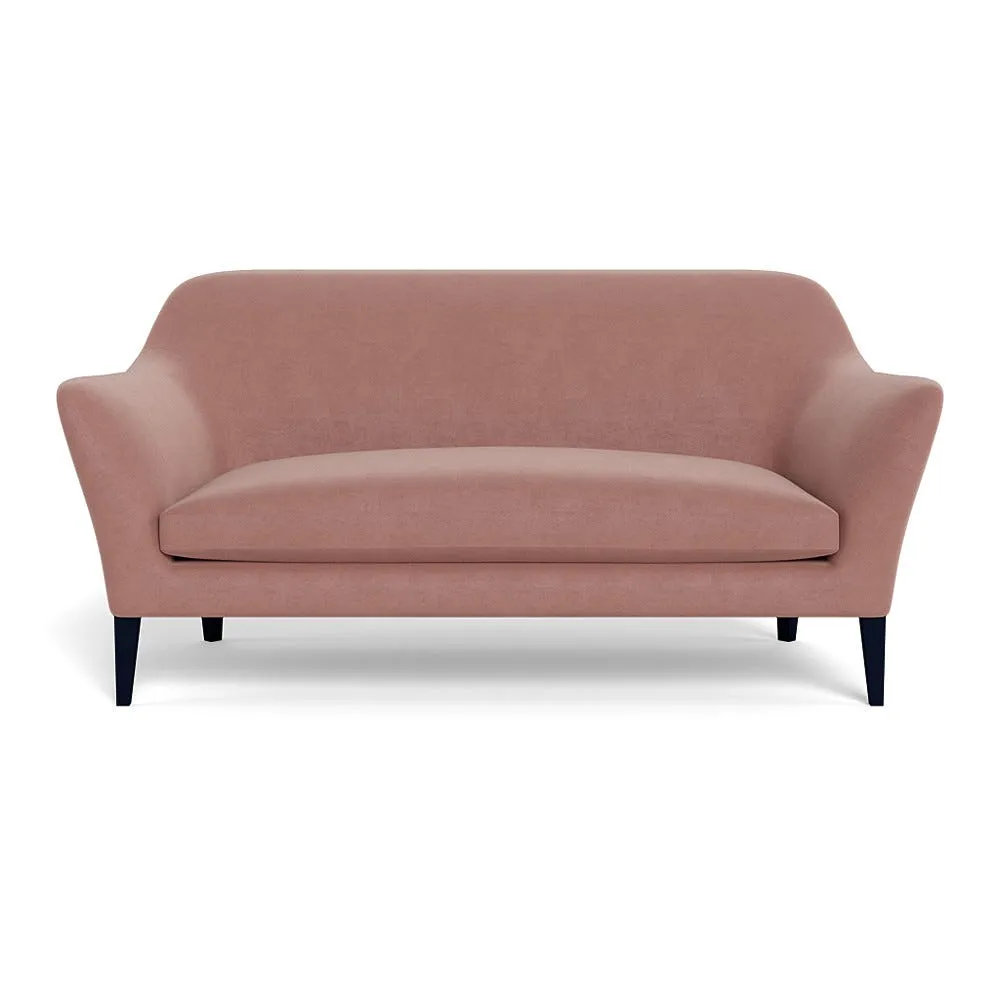 Heal's Wallis 3 Seater Sofa Smart Luxe Velvet Dusky Pink Black Painted Oak Feet 1