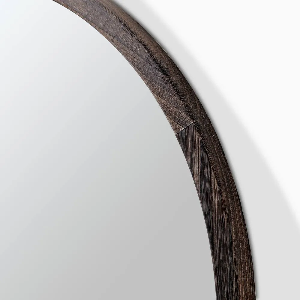 FurnitureboxUK Judith Walnut Wood Medium 80x80cm Round Wall Mirror 6