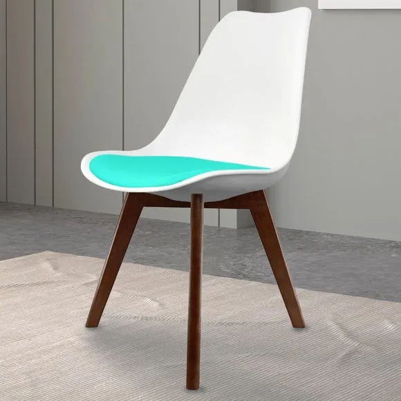 Fusion Living Soho White Plastic Dining Chair with Squared Legs 1