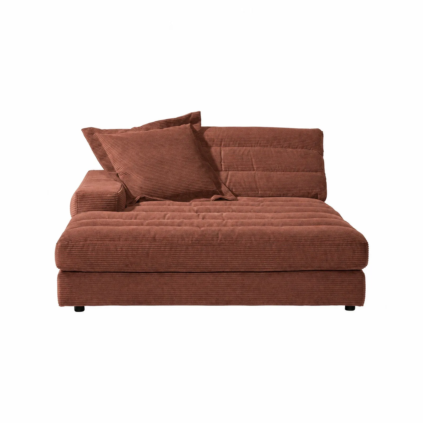 Twain Large Longchair Armrest Left Modular Sofa, Orange Fabric | Barker & Stonehouse 3