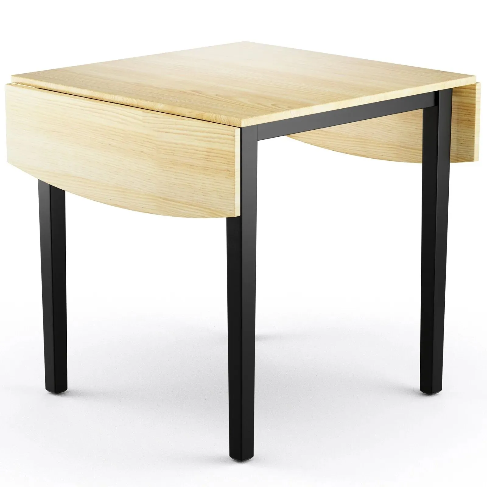 Costway Folding Dining Table Drop Leaf Tables Home Wood Kitchen Table with Foot Pad in Natural