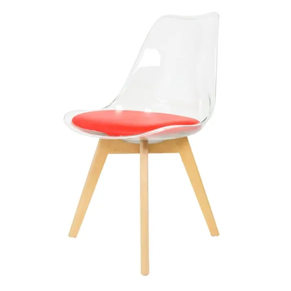 Fusion Living Soho Clear Plastic Dining Chair with Squared Legs 2