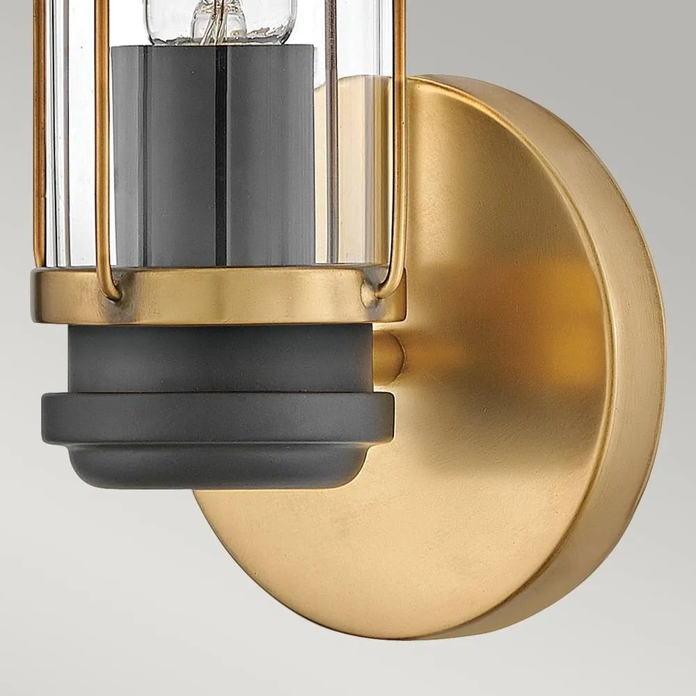 Netlighting Masthead 1 Light Outdoor Wall Light Heritage Brass & Black IP44 4