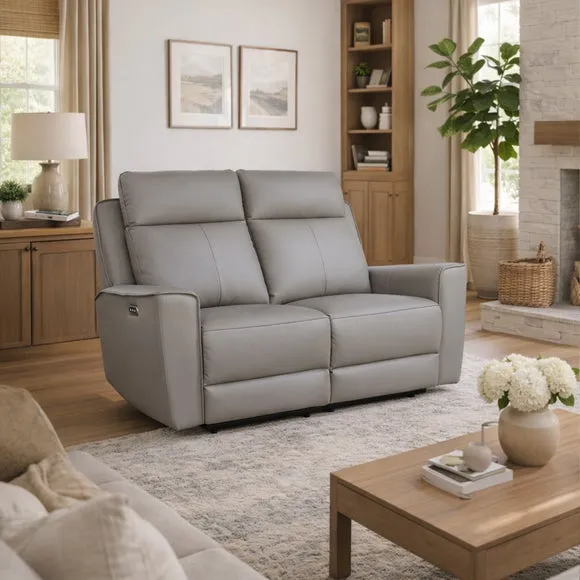 Aspire Elmhurst Leather Power 2 Seater Recliner Sofa 1