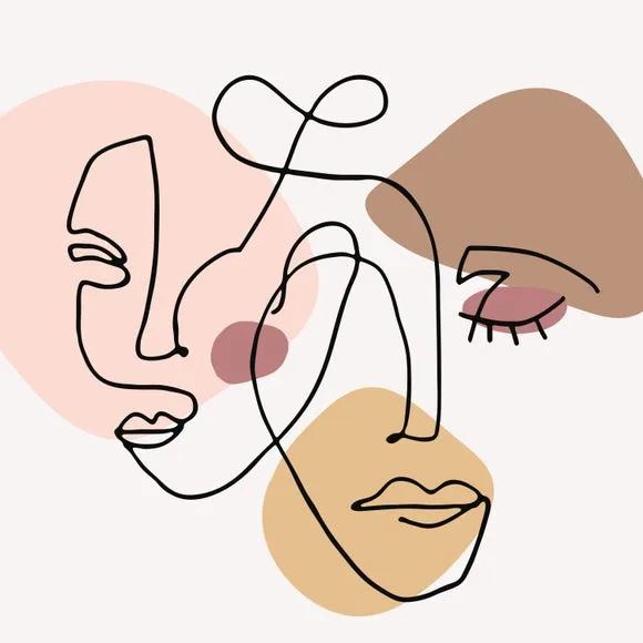 Abstract Faces Wall Mural 2