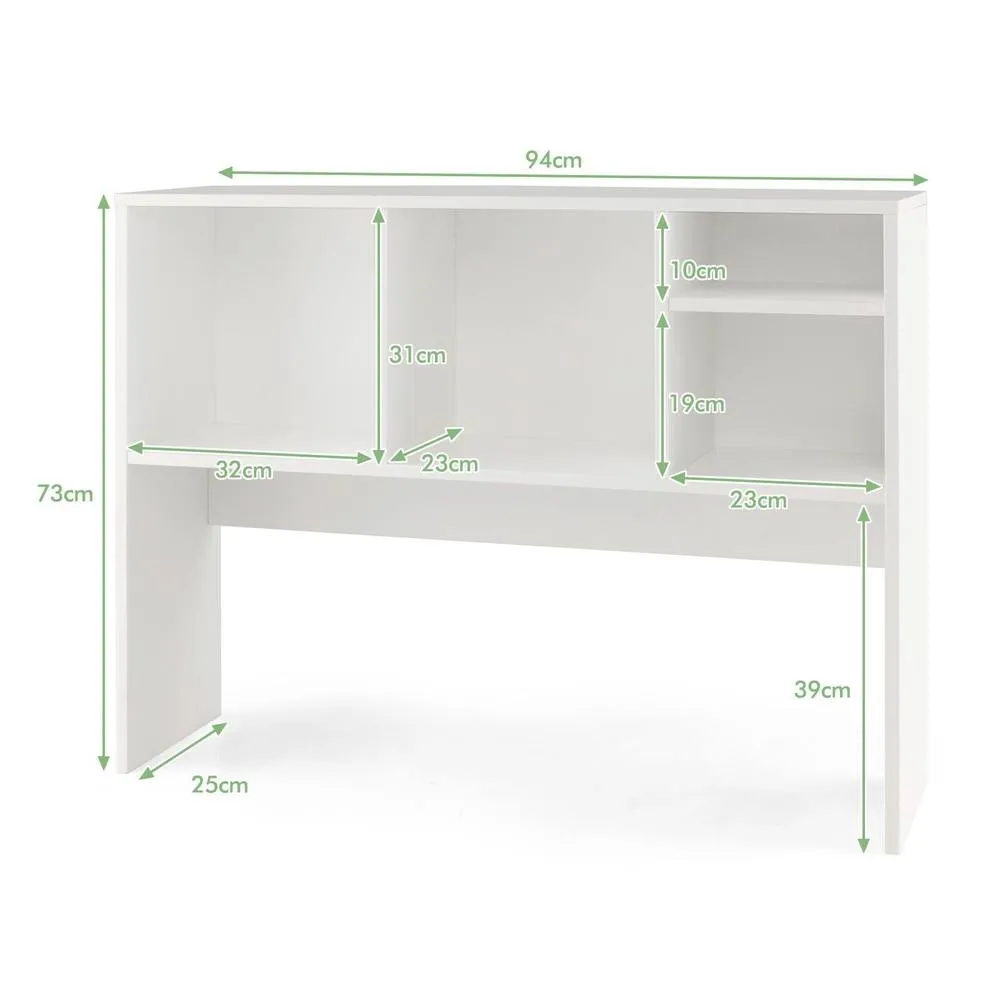 Costway Wooden Desktop Bookshelf Modern Countertop Hutch Display Rack in White 2