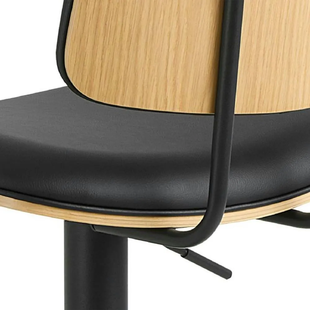 netfurniture Atlas Swivel Bar Stool With Height Adjustable Function in Matt Black 5
