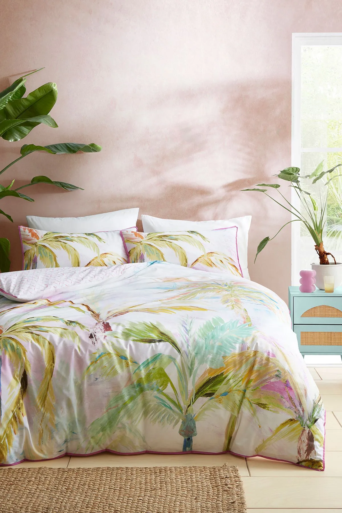Appletree 'Leilani' 100% Cotton Tropical Print Duvet Cover Set in Green