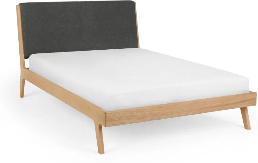 Hurley Double Bed, Soot Grey & Oak