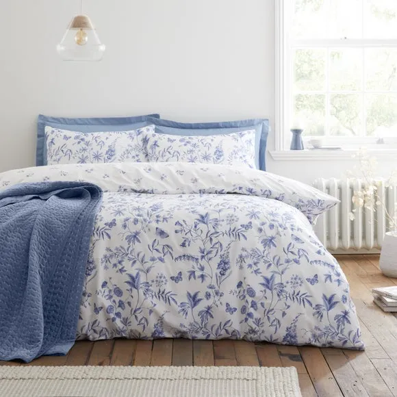 Bianca Thea Floral 200 Thread Count 100% Cotton Duvet Cover & Pillowcase Set 6