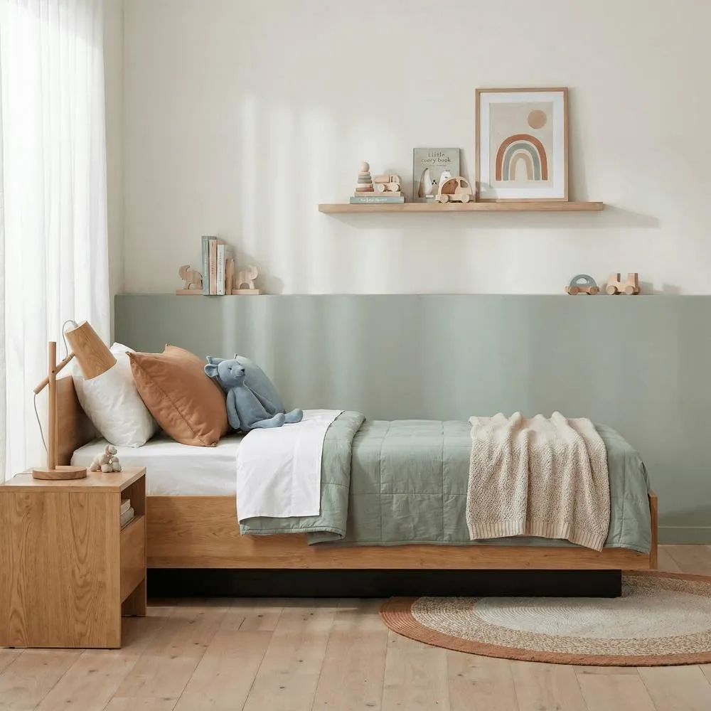 Nöa and Nani Koping 3ft Single Gas Lift Ottoman Bed with Storage in Natural Pine in Brown 3