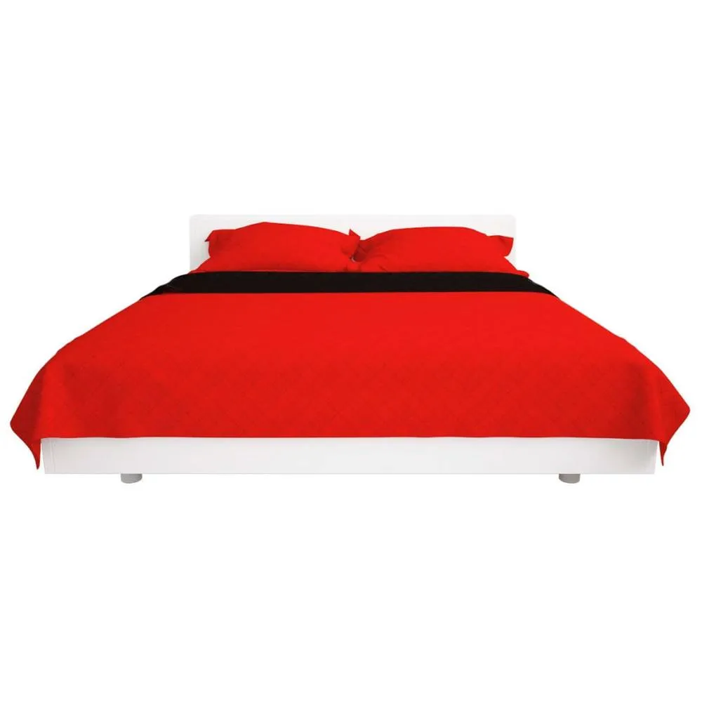 Berkfield Home Decorative Double-sided Quilted Bedspread Red & Black 220x240 cm