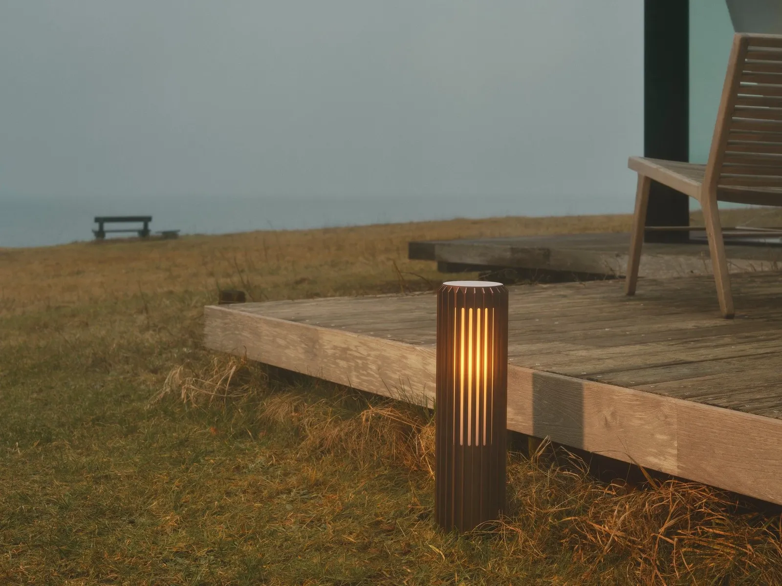 Nordlux Aludra Outdoor Post Light Brown Metal Garden E27 IP44 Mains 2