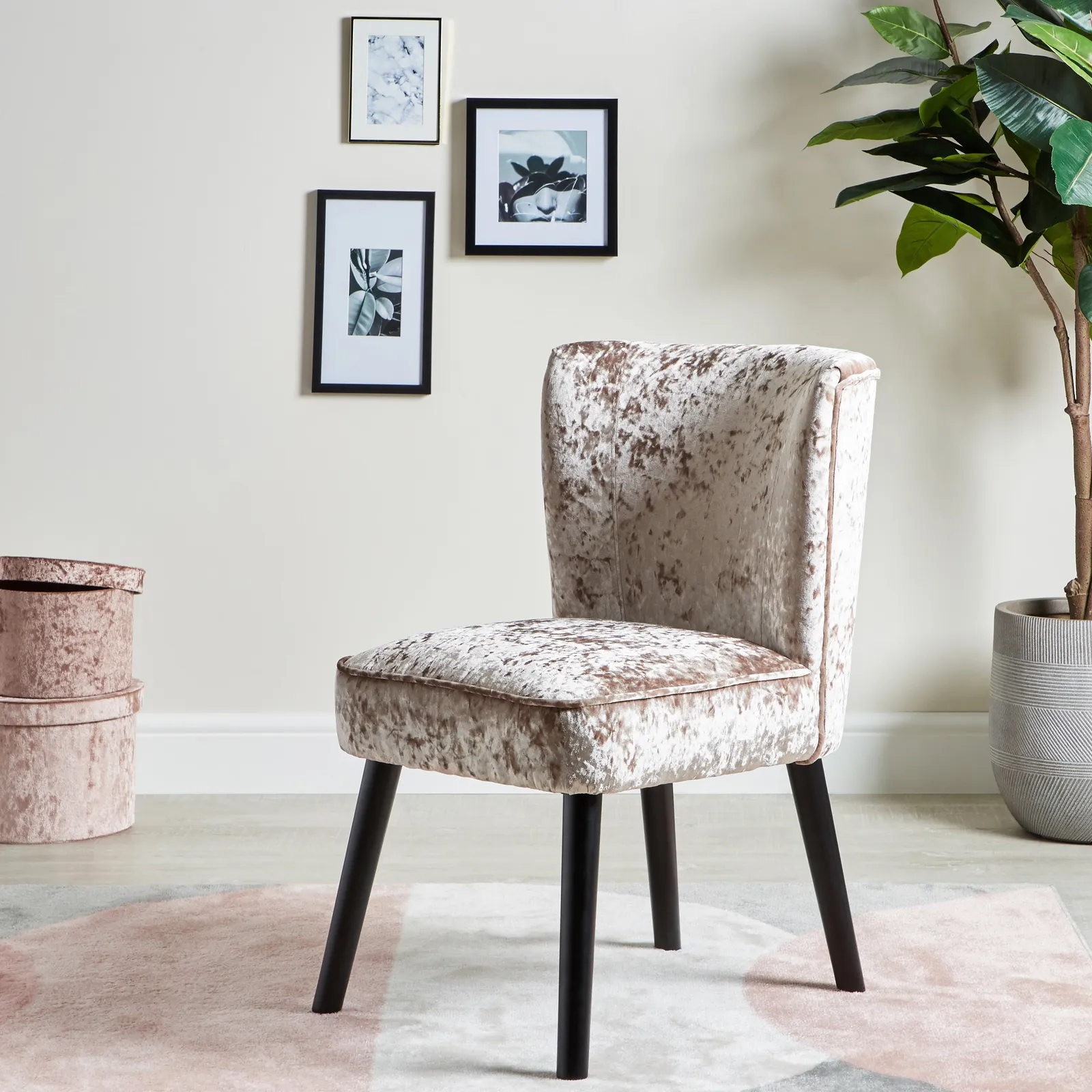 Ella Crushed Velvet Chair Mink
