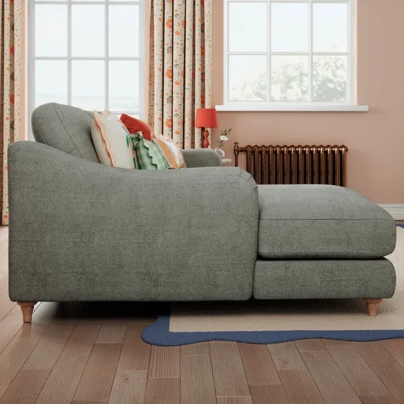 Hattie Tonal Plush Chenille Corner Chaise Sofa 3
