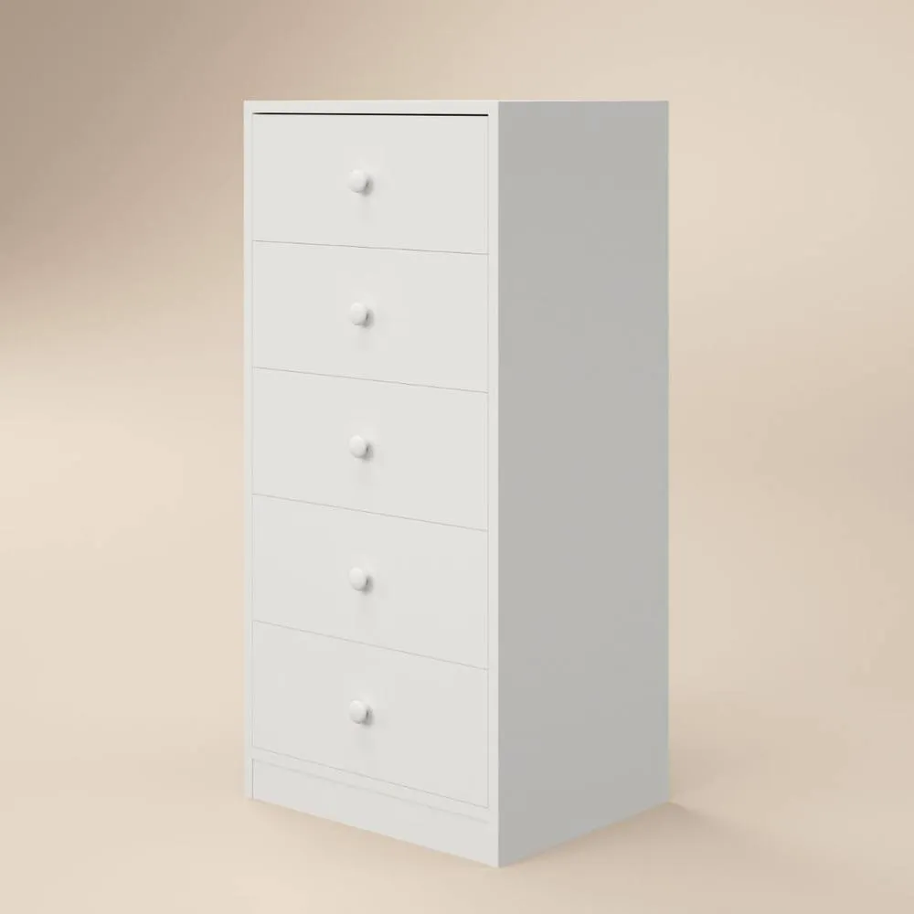 Flair Wizard Chest of 5 Drawers White 3