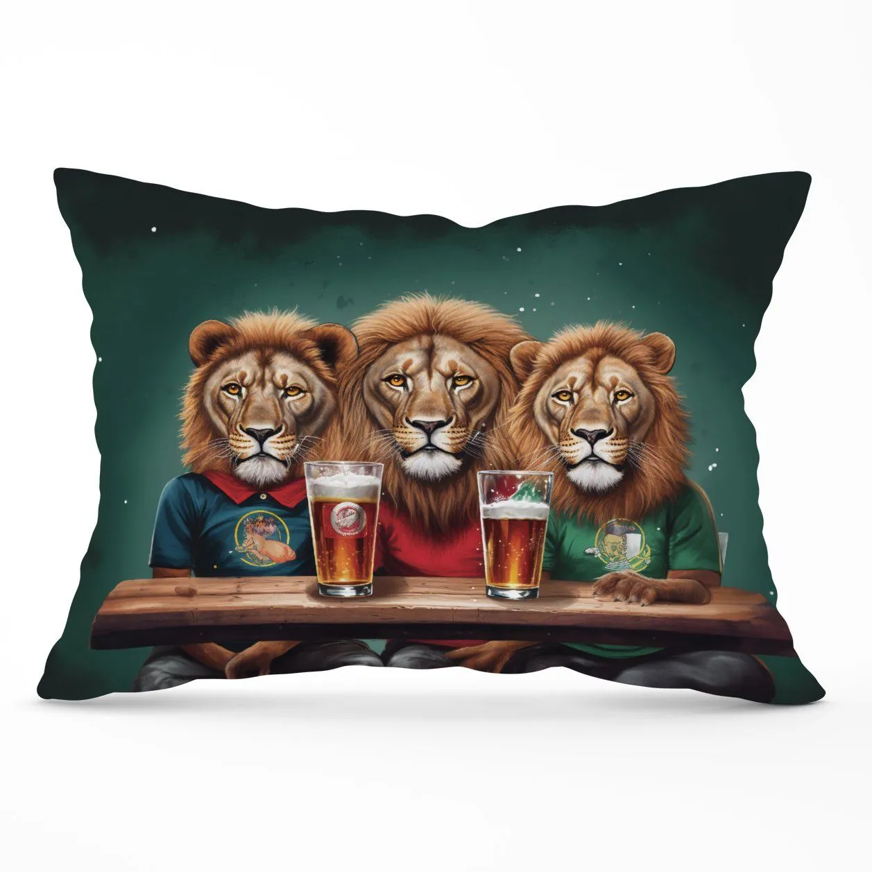 Warren Reed - Designer Lions Watching The Game Cushions