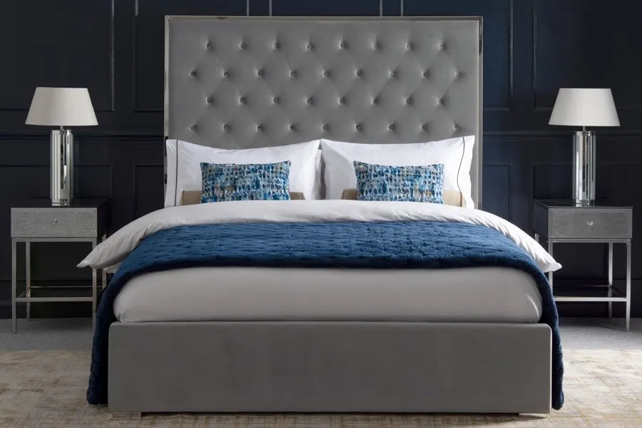 Lavinia Storage Bed - Platinum Grey