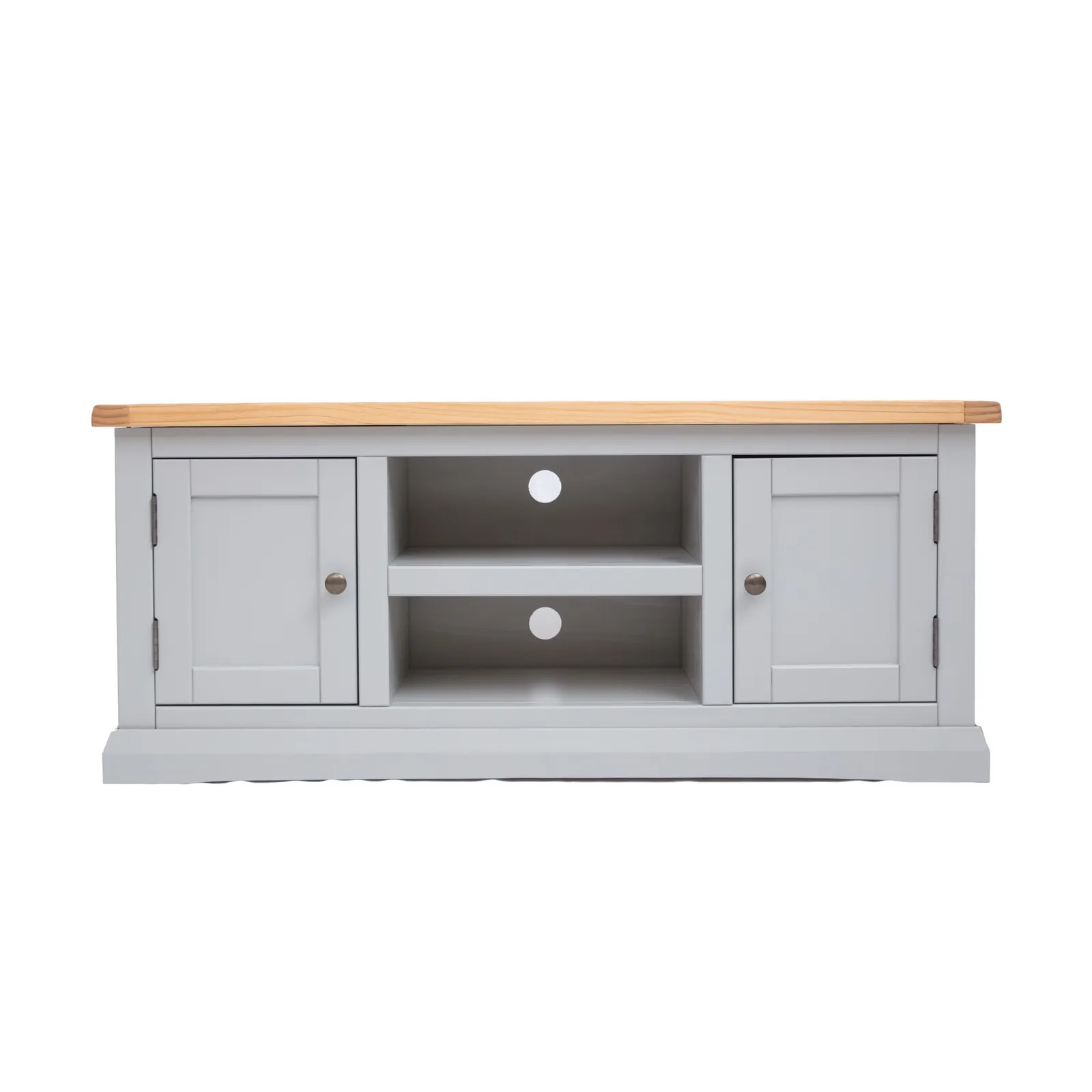 Cabinet Bits Loreo Light Grey 2 Door TV Cabinet Brass Knob