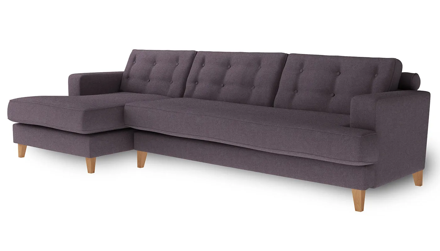 Heal's Mistral Left Hand Corner Sofa Linen Shadow Natural Feet
