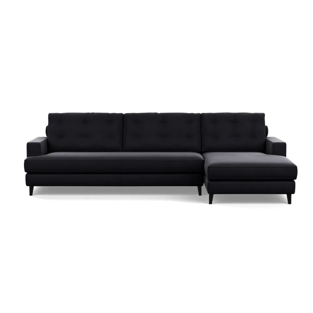 Heal's Mistral Right Hand Facing Corner Sofa Velvet Black Black Feet