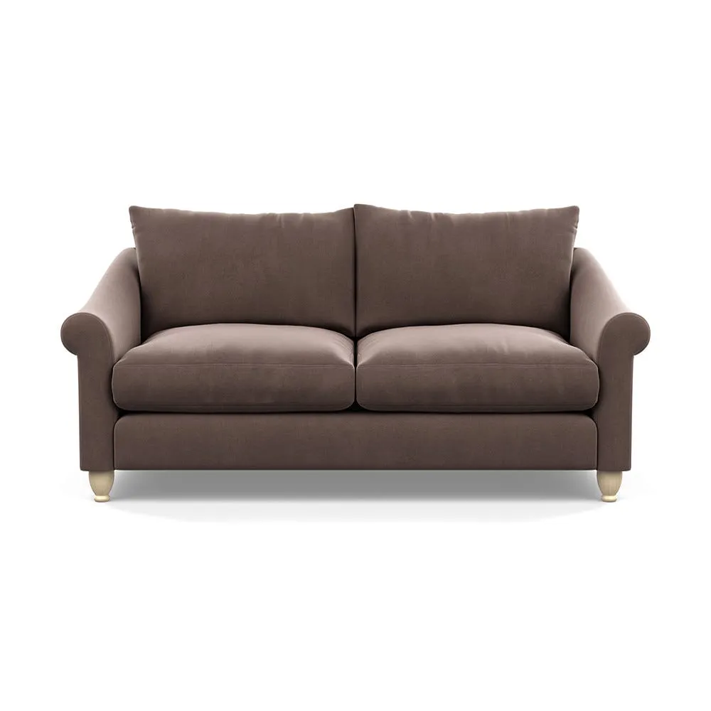 Heal's Devon 3 Seater Sofa Smart Velvet Mouse Natural Feet