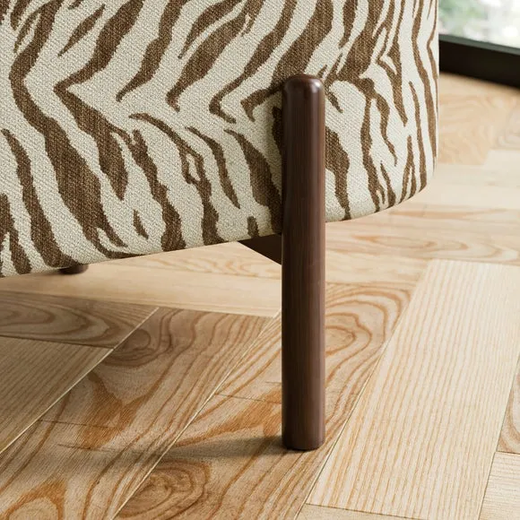 Marley Tiger Stripe Chenille Storage Ottoman 5