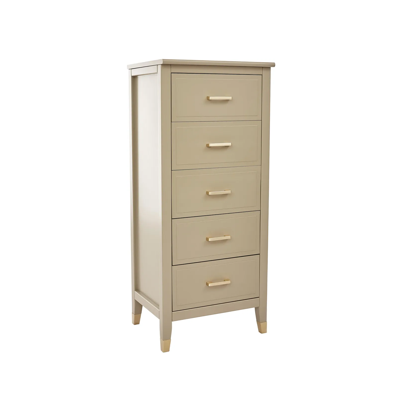 Cabinet Bits Palazzi 5 Drawer Narrow Chest of Drawers in Beige 2