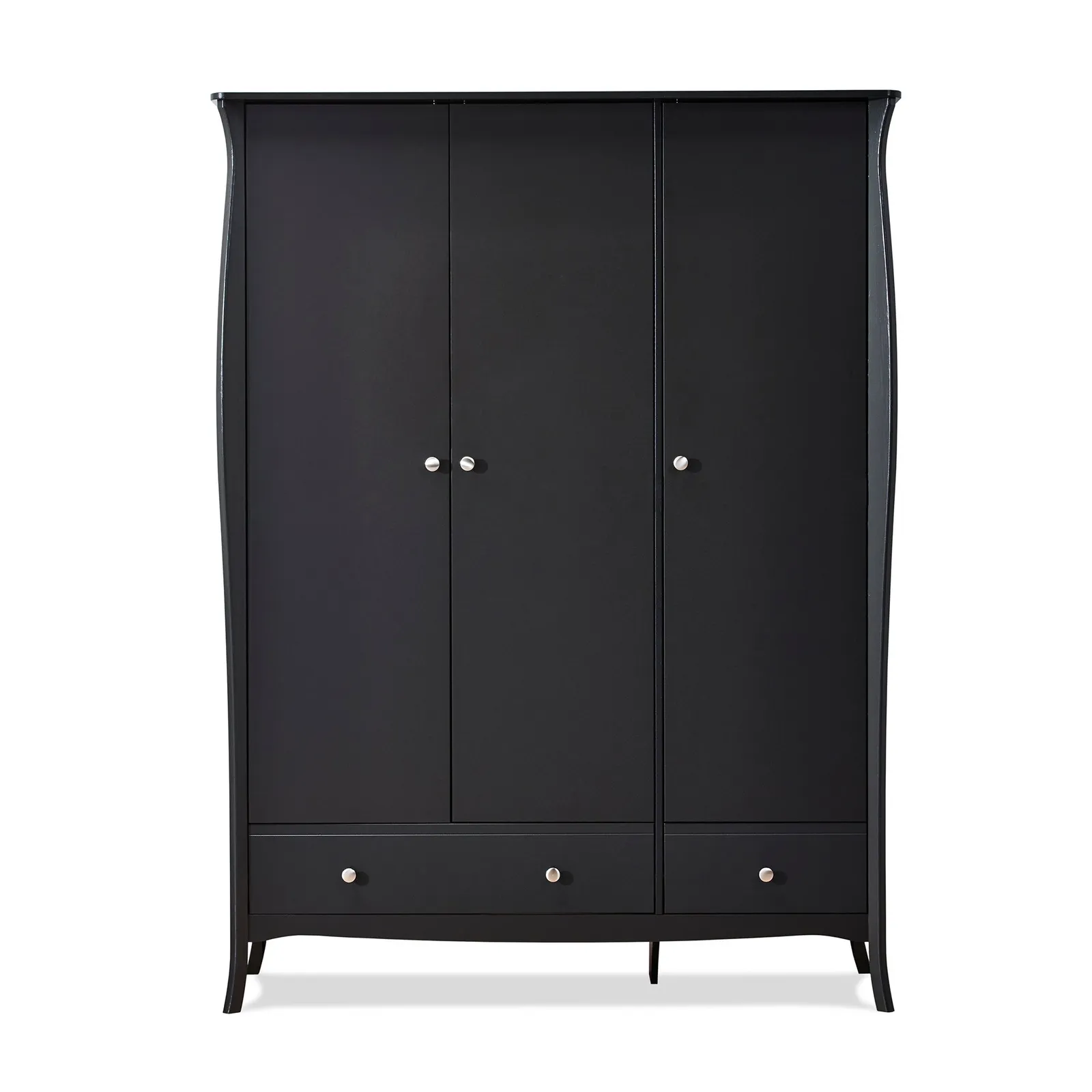 Baroque 3 Door Wardrobe Black